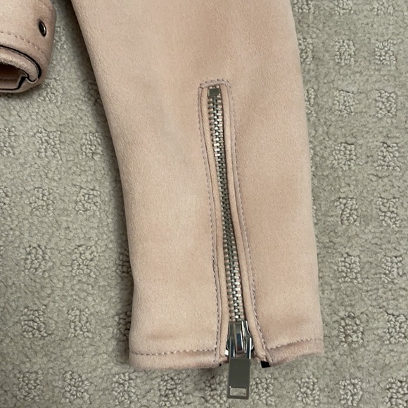 Light Pink Biker Style Jacket with Silver Hardware - Picture 8 of 10